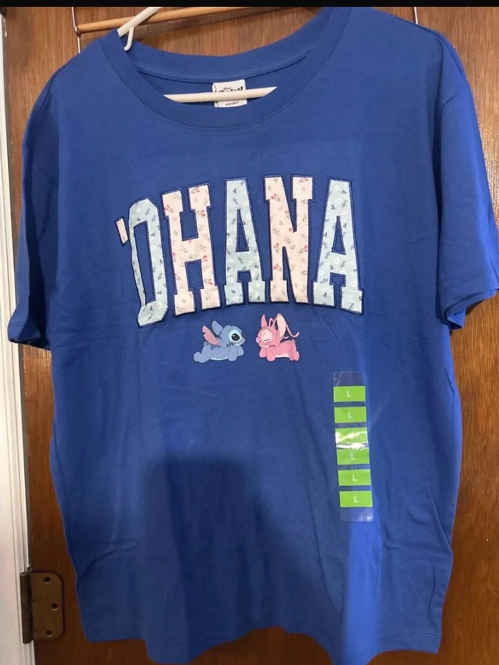 ALO Yoga Blue 'OHANA Graphic Tee with Stitch Characters
